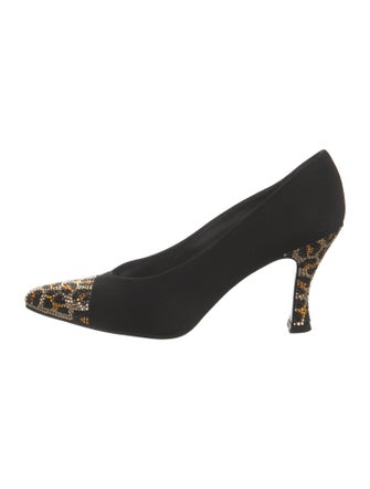 Stuart Weitzman Animal Print Crystal Embellishments Pumps