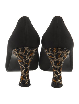 Stuart Weitzman Animal Print Crystal Embellishments Pumps