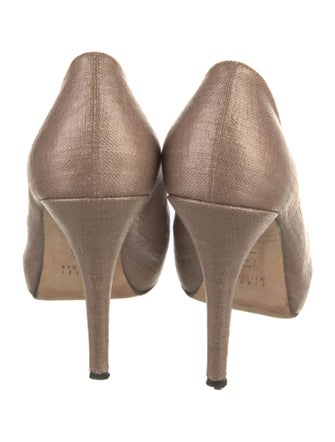 Stuart Weitzman Printed Leather Trim Embellishment Pumps