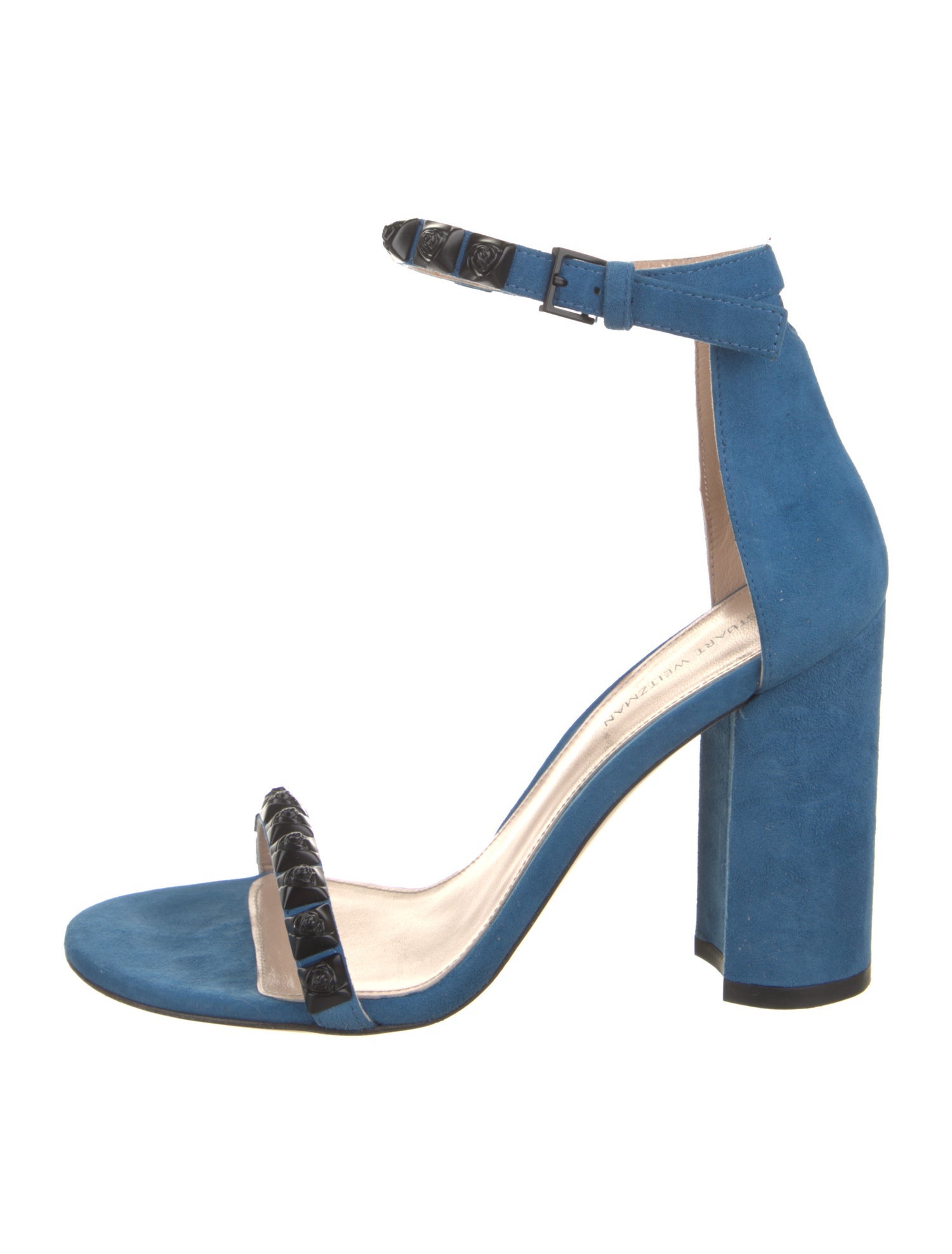 Stuart Weitzman Suede Studded Accents Sandals