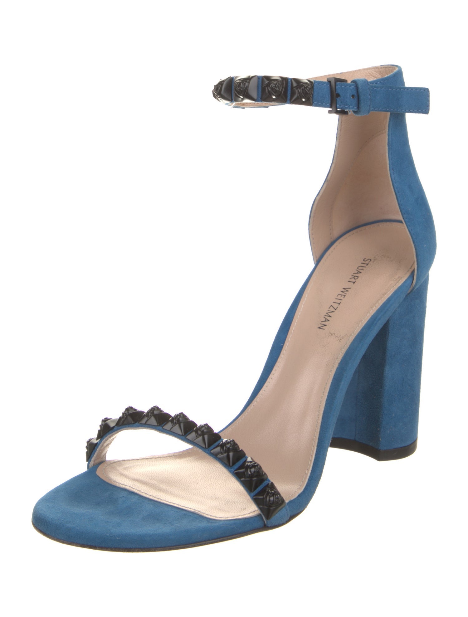 Stuart Weitzman Suede Studded Accents Sandals