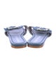 Stuart Weitzman Denim Crystal Embellishments Slides