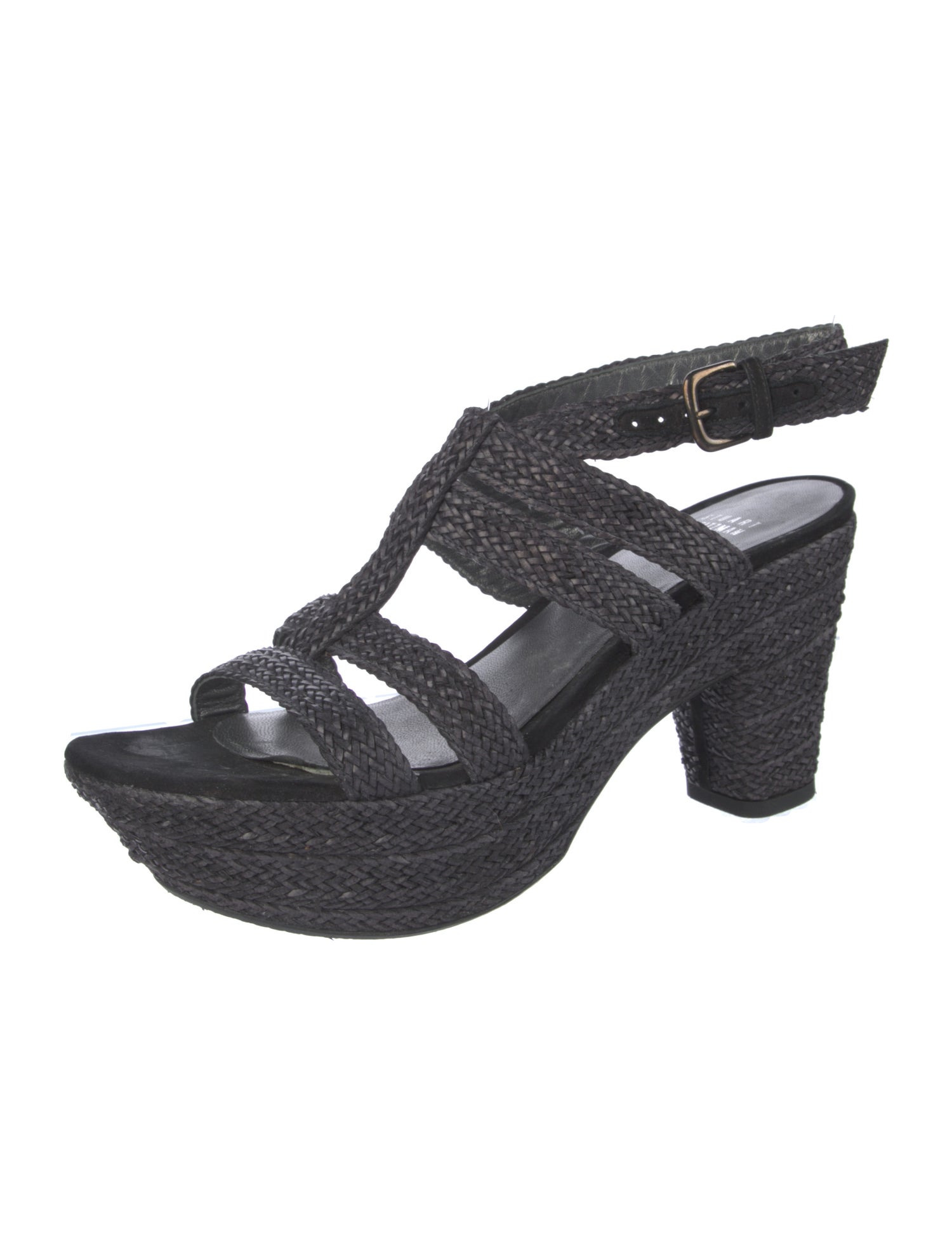 Stuart Weitzman Straw Braided Accents Espadrilles