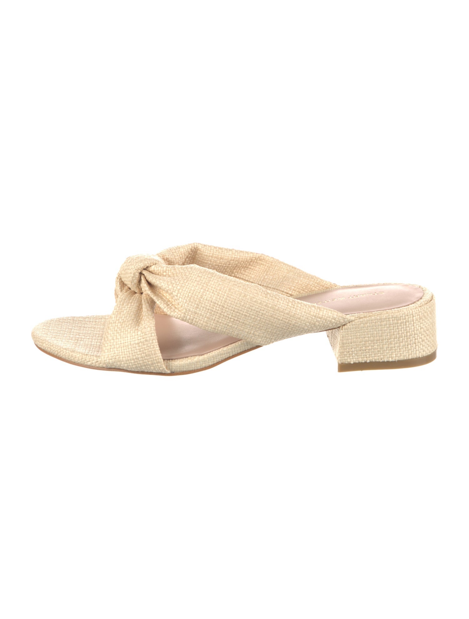 Stuart Weitzman Raffia Bow Accents Slides w/ Tags