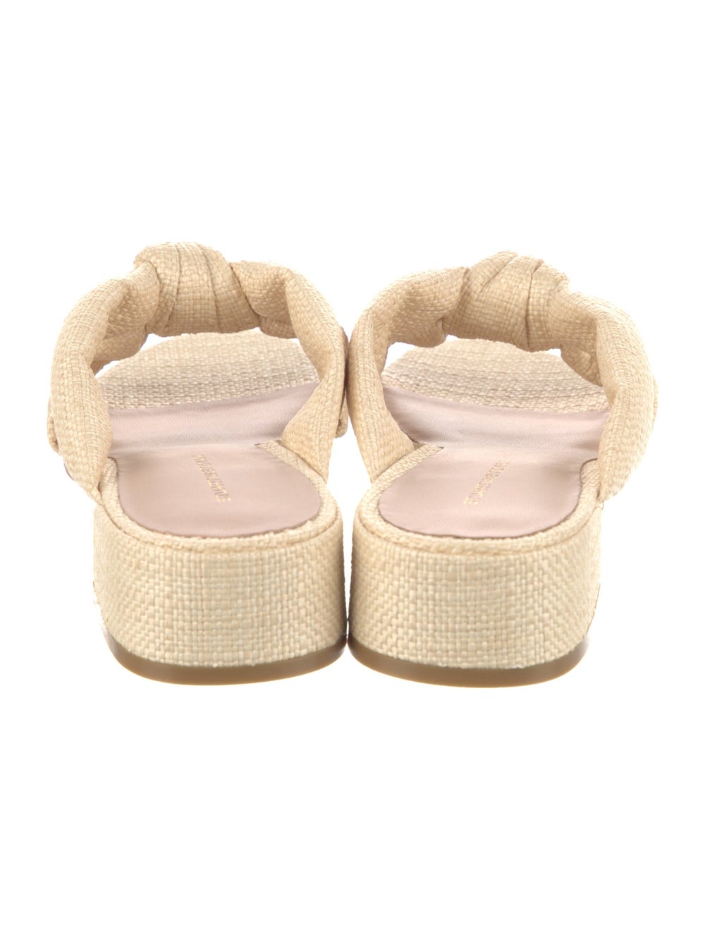 Stuart Weitzman Raffia Slides Neutrals Bow Accents - image 4