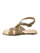 Stuart Weitzman Leather Animal Print Slingback Sandals