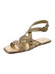 Stuart Weitzman Leather Animal Print Slingback Sandals