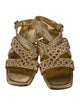 Stuart Weitzman Leather Animal Print Slingback Sandals