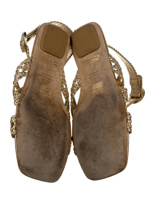 Stuart Weitzman Leather Animal Print Slingback Sandals