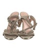 Stuart Weitzman Suede Animal Print T-Strap Sandals