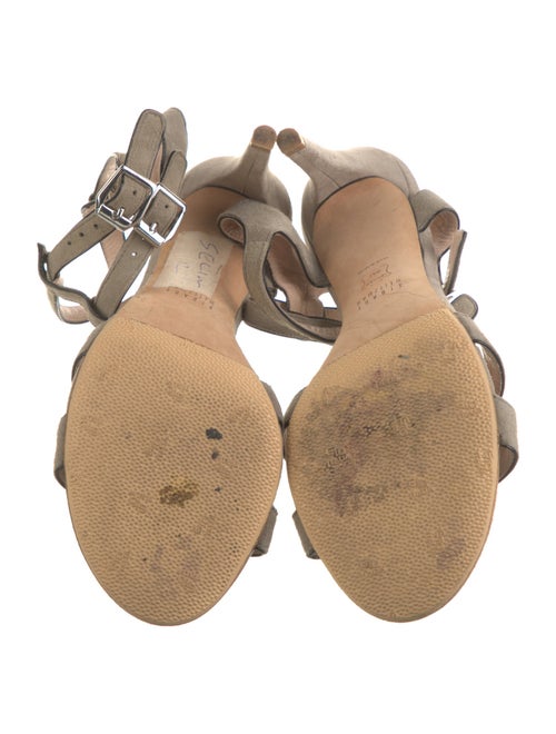 Stuart Weitzman Suede Animal Print T-Strap Sandals