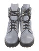 Stuart Weitzman Leather Colorblock Pattern Combat Boots