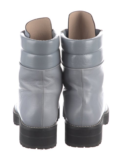 Stuart Weitzman Leather Colorblock Pattern Combat Boots