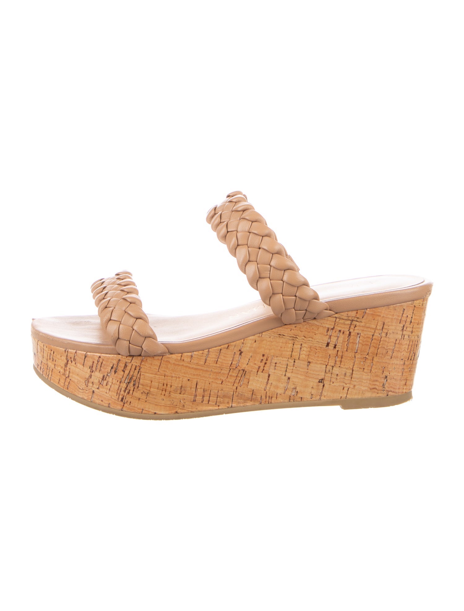 Stuart Weitzman Leather Braided Accents Sandals