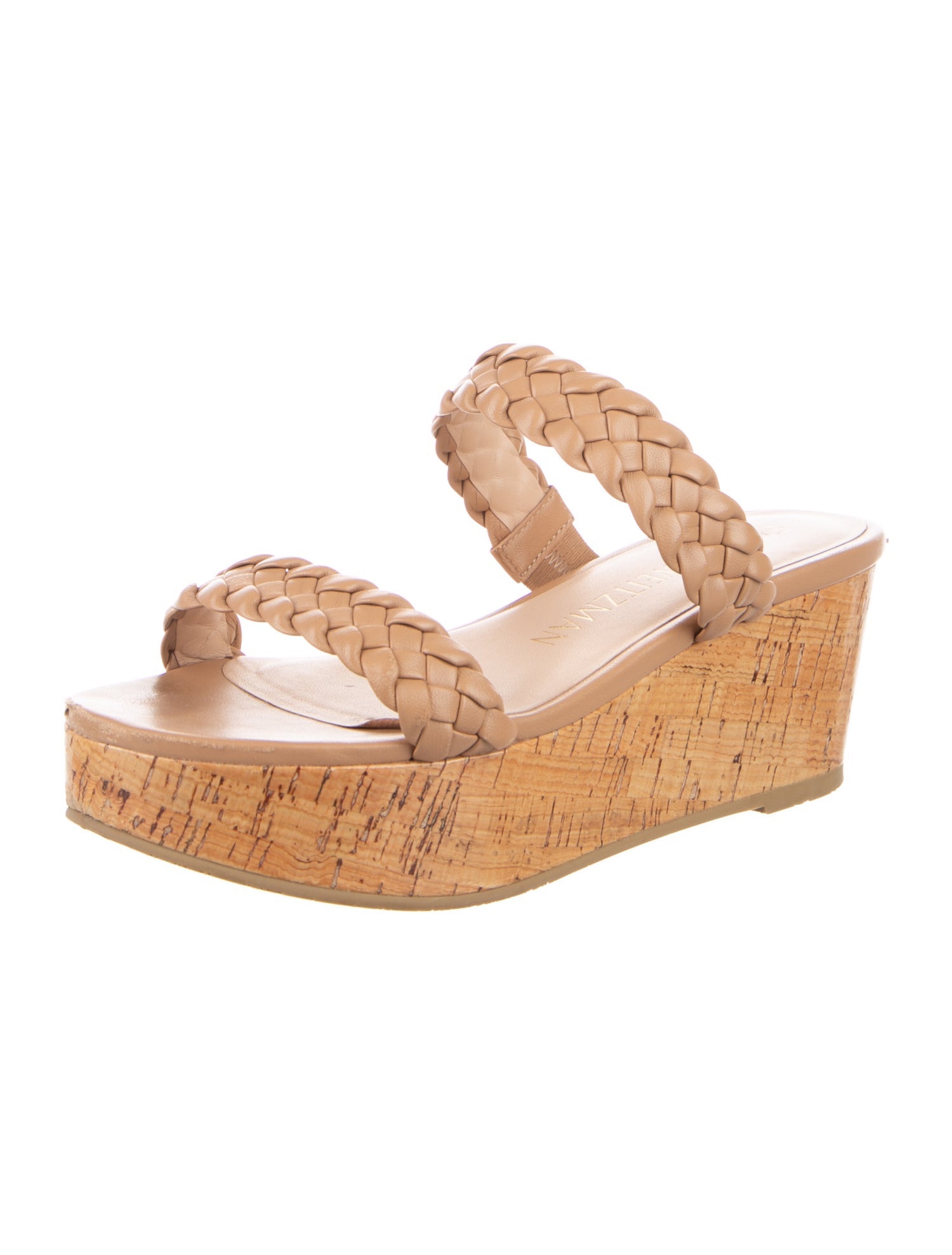 Stuart Weitzman Leather Braided Accents Sandals