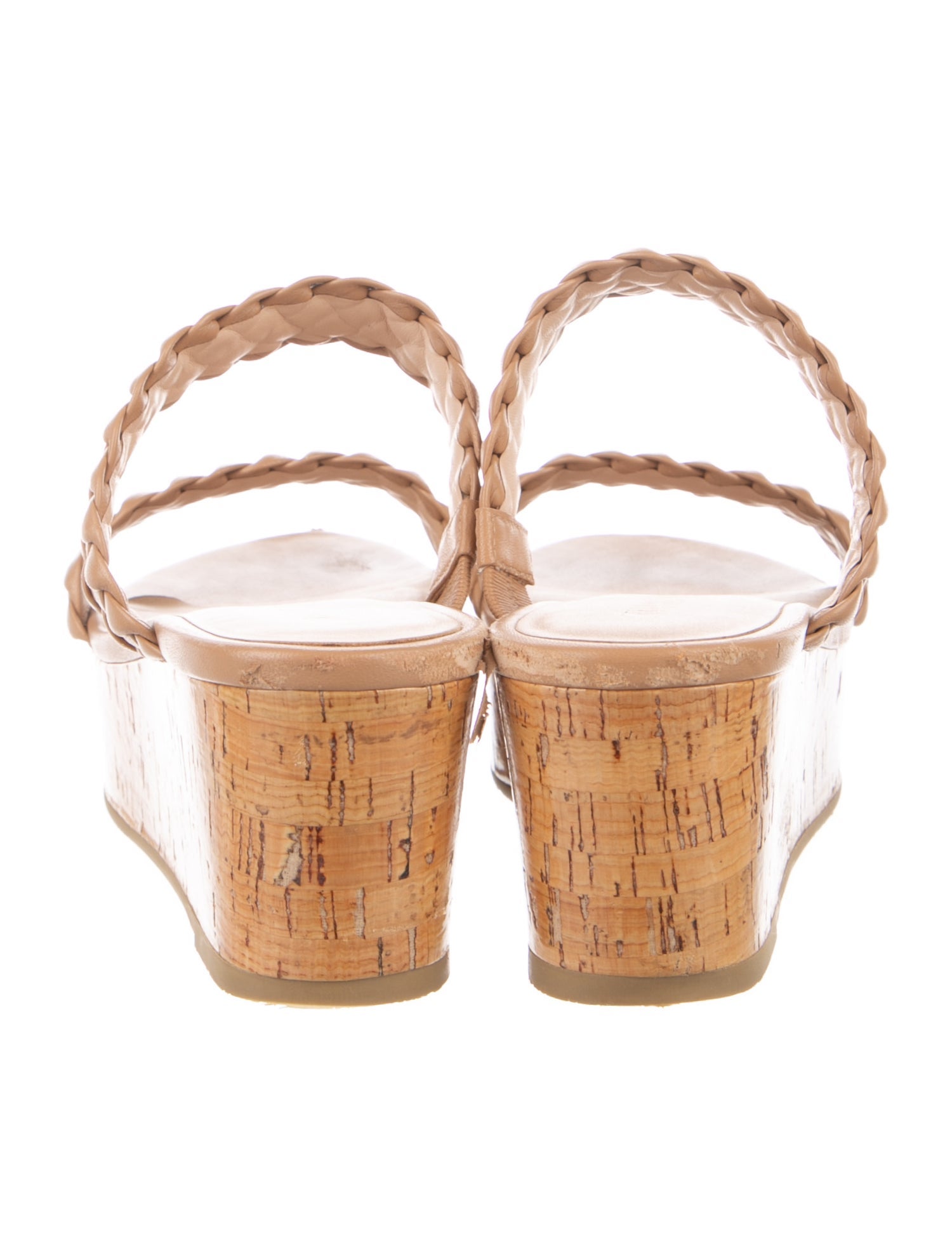 Stuart Weitzman Leather Braided Accents Sandals