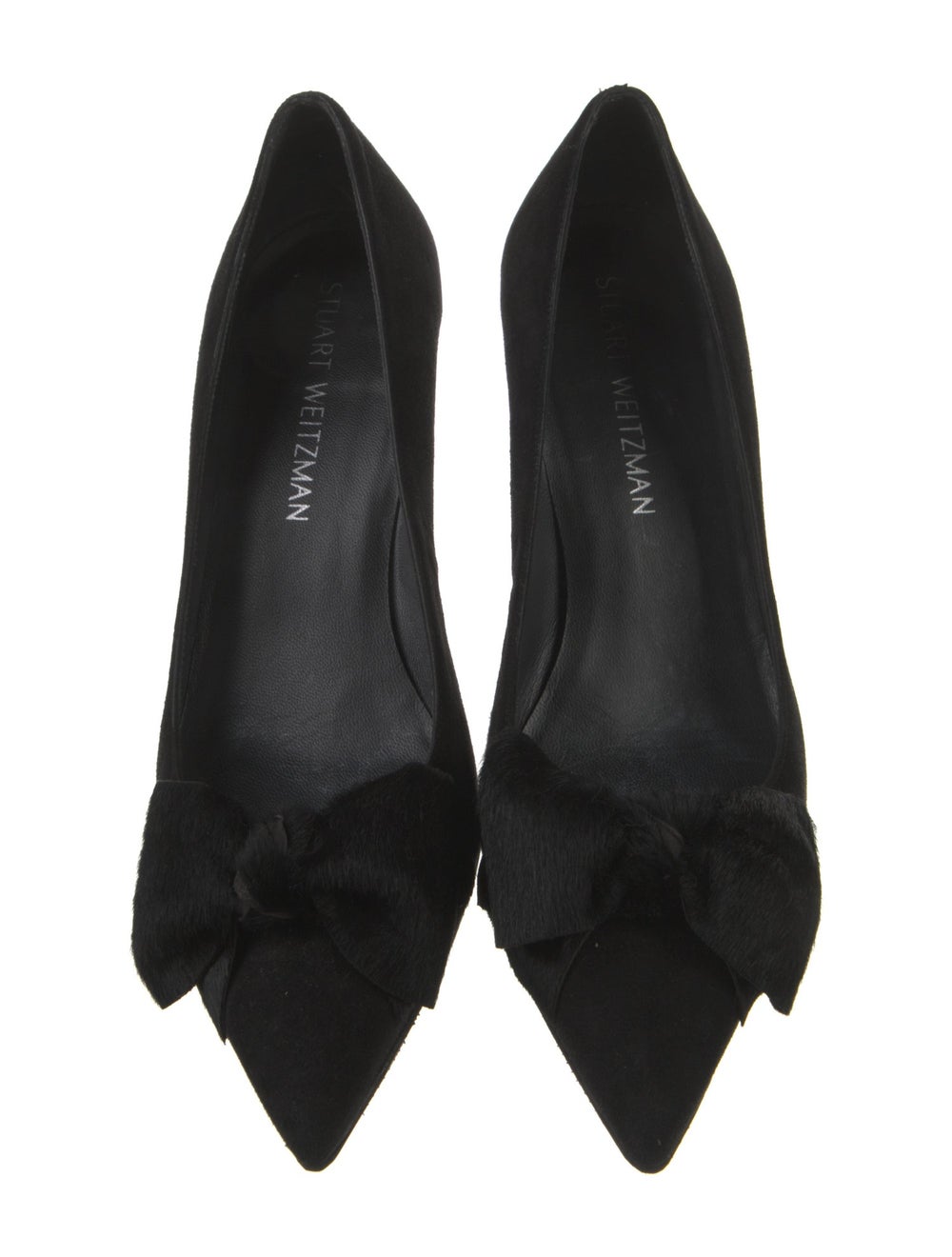 Stuart Weitzman Suede Pumps Black Pointed-Toes wi… - image 3