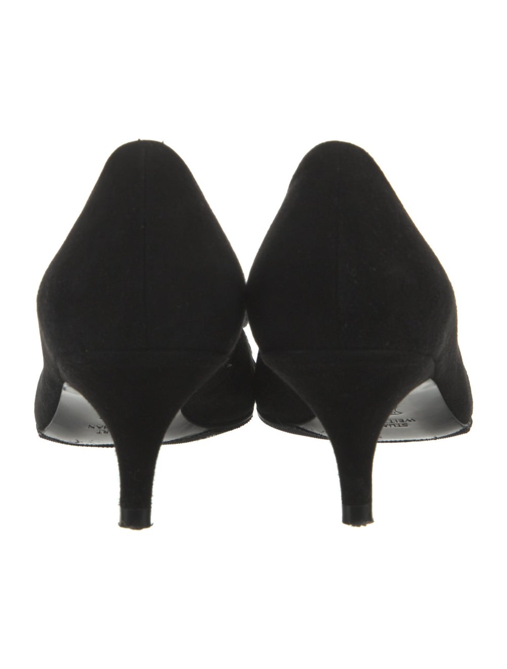 Stuart Weitzman Suede Pumps Black Pointed-Toes wi… - image 4