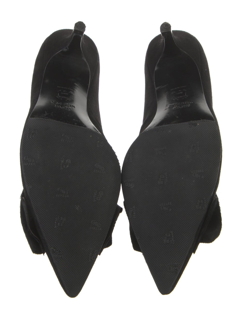 Stuart Weitzman Suede Pumps Black Pointed-Toes wi… - image 5