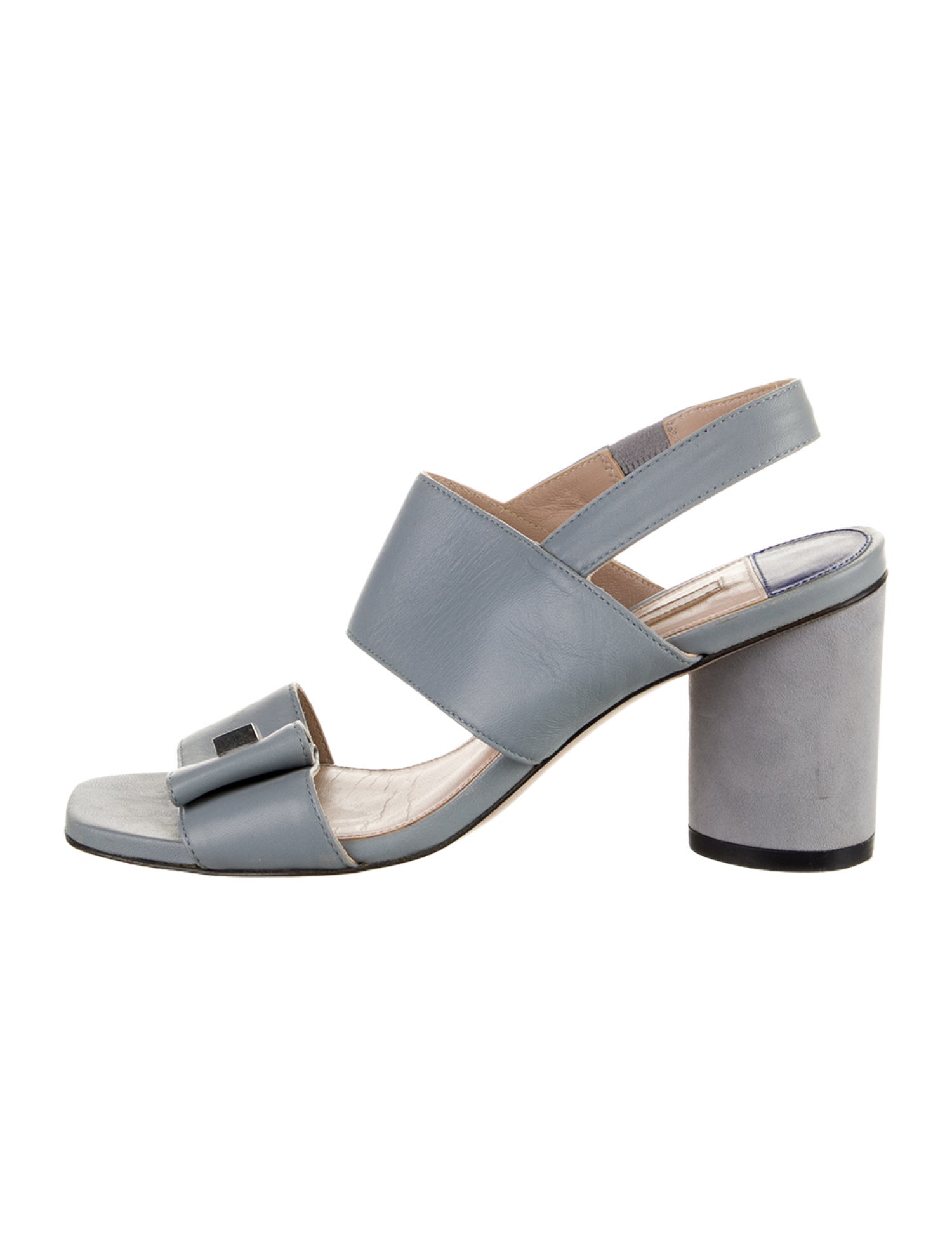 Stuart Weitzman Leather Studded Accents Slingback Sandals