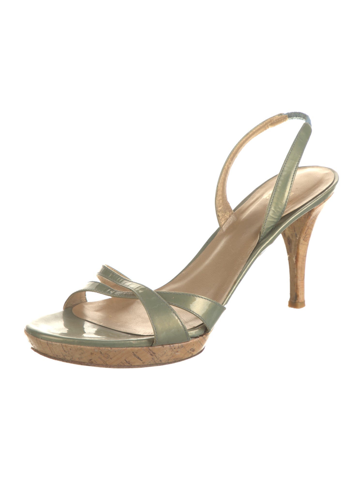 Stuart Weitzman Patent Leather Slingback Sandals