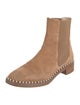Stuart Weitzman Faux Pearl Accents Suede Chelsea Boots