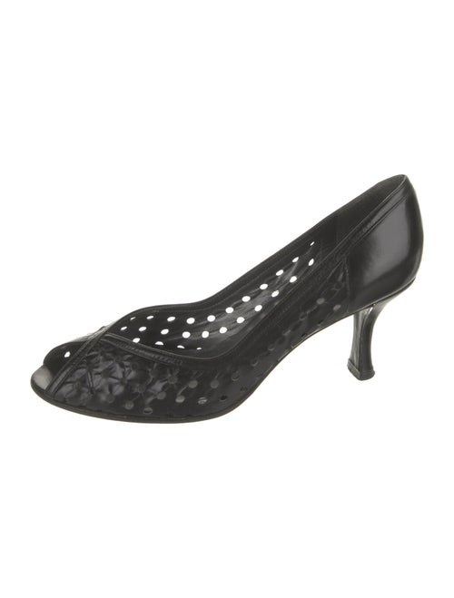 Stuart Weitzman Leather Lasercut Accents Pumps