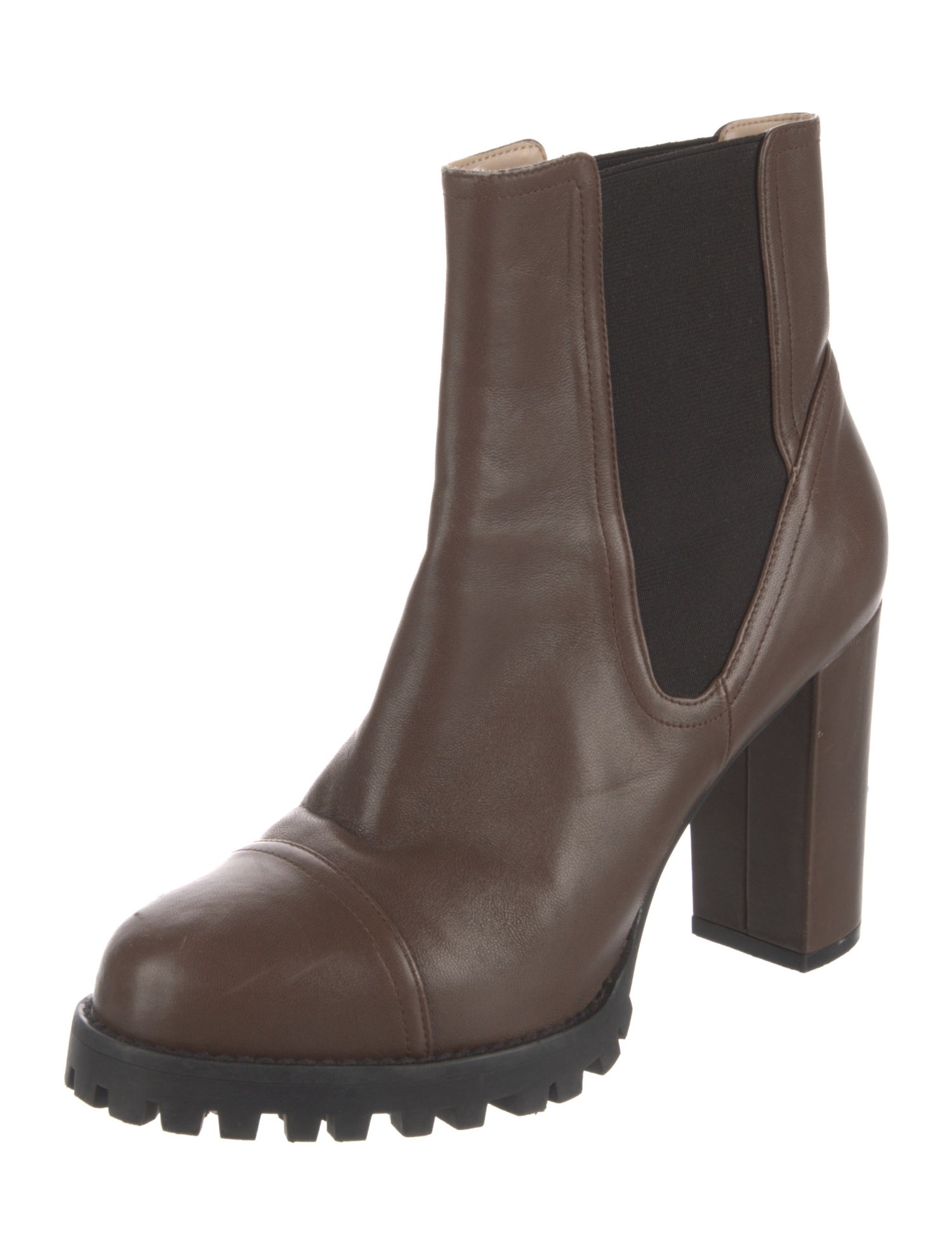 Stuart Weitzman Leather Colorblock Pattern Chelsea Boots