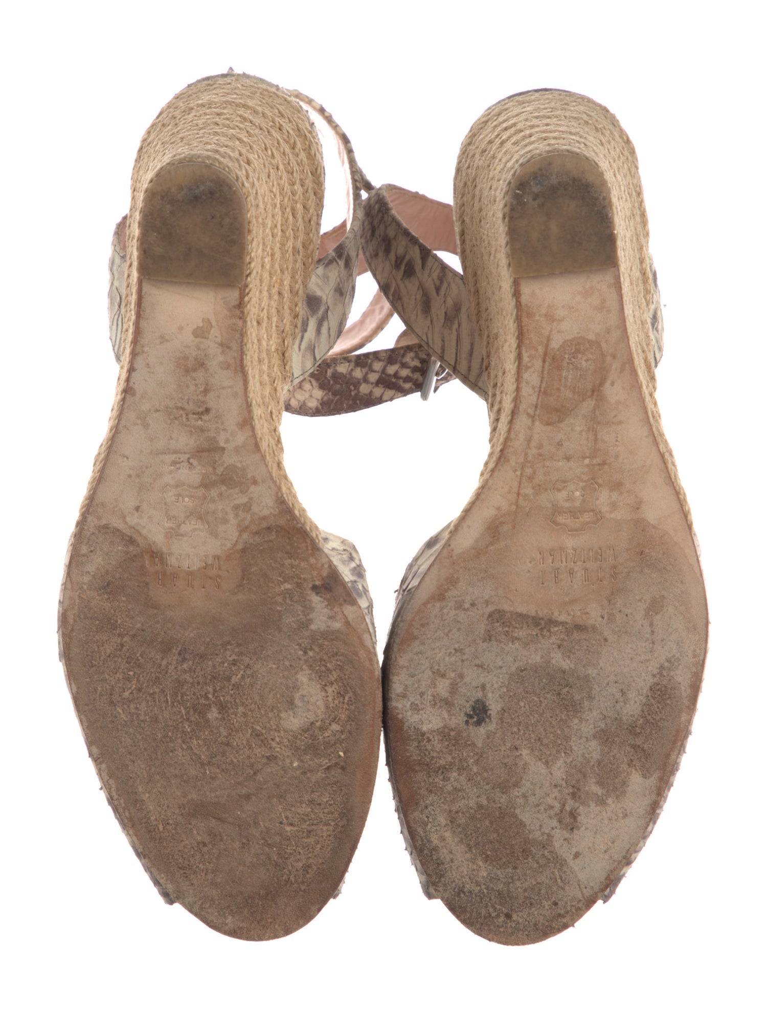 Stuart Weitzman Leather Animal Print Slingback Pumps