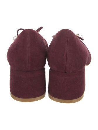 Stuart Weitzman Suede Bow Accents Pumps