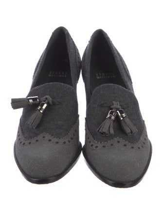 Stuart Weitzman Wool Tassel Accents Pumps
