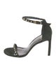 Stuart Weitzman Suede Studded Accents Sandals