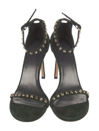 Stuart Weitzman Suede Studded Accents Sandals