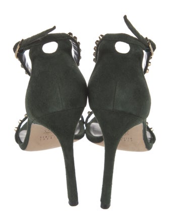 Stuart Weitzman Suede Studded Accents Sandals