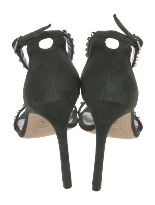 Stuart Weitzman Suede Studded Accents Sandals