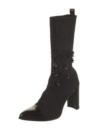 Stuart Weitzman Crystal Embellishments Sock Boots