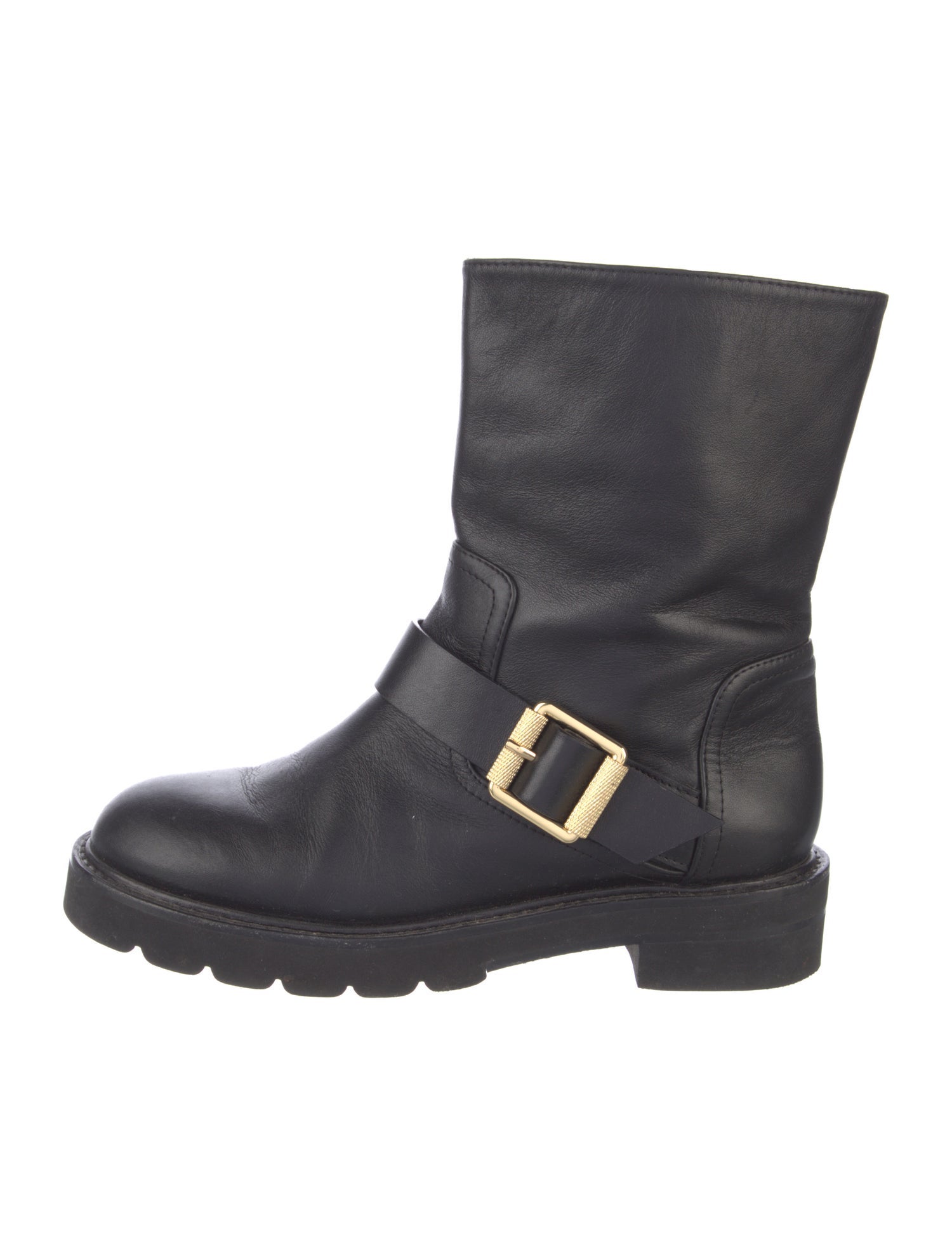 Stuart Weitzman Leather Moto Boots