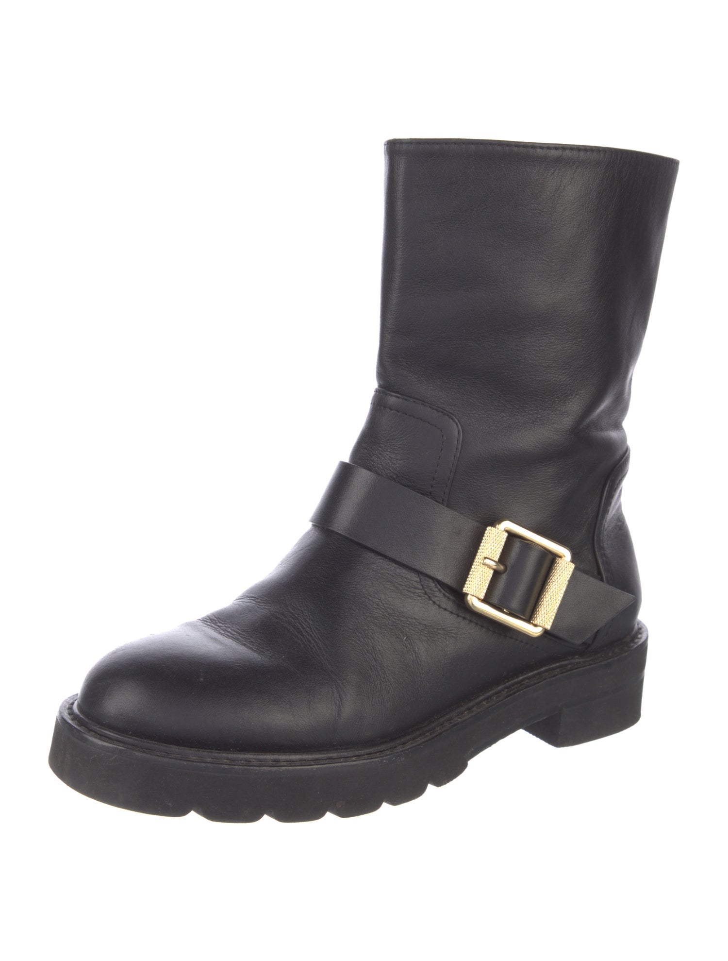 Stuart Weitzman Leather Moto Boots