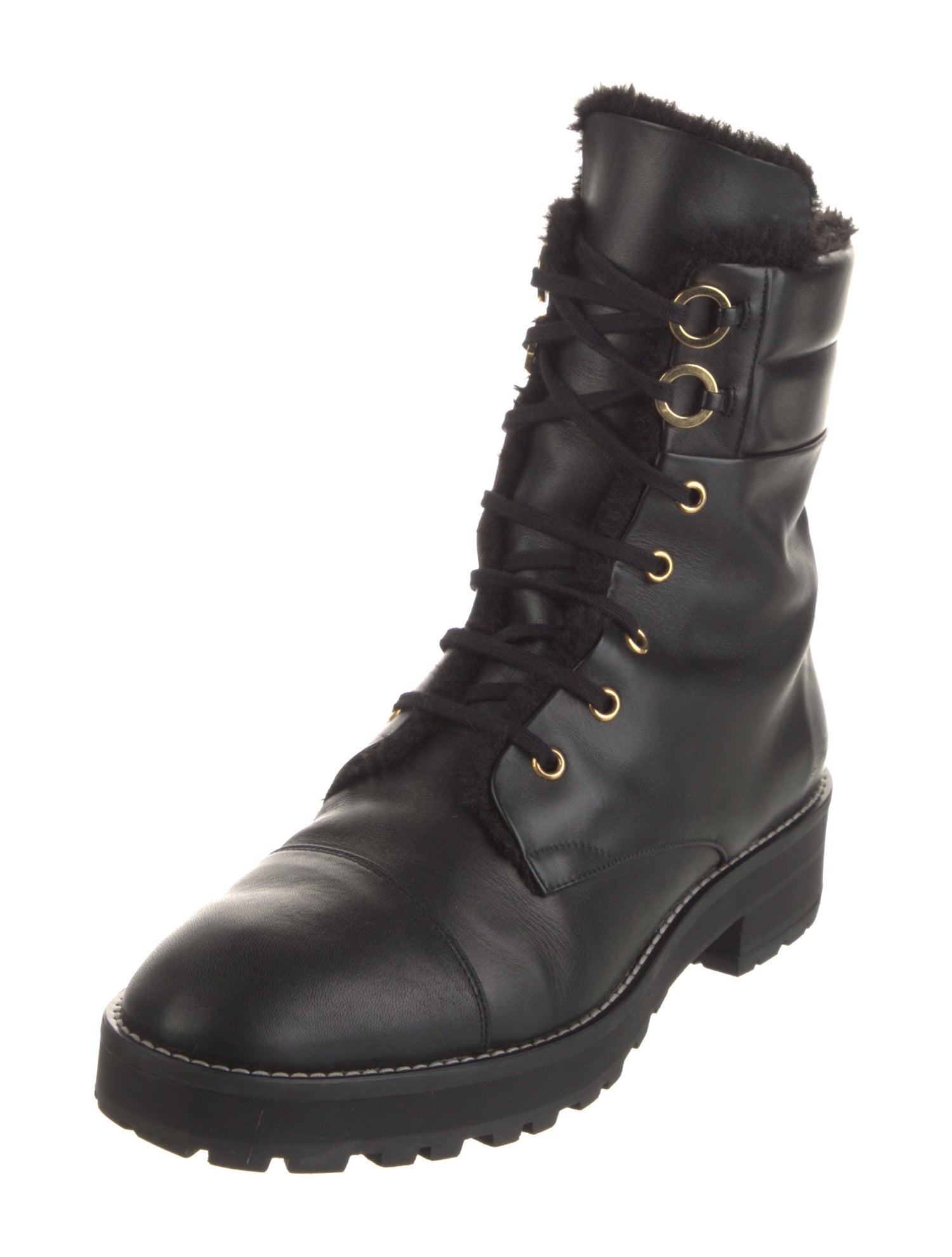 Stuart Weitzman Leather Combat Boots