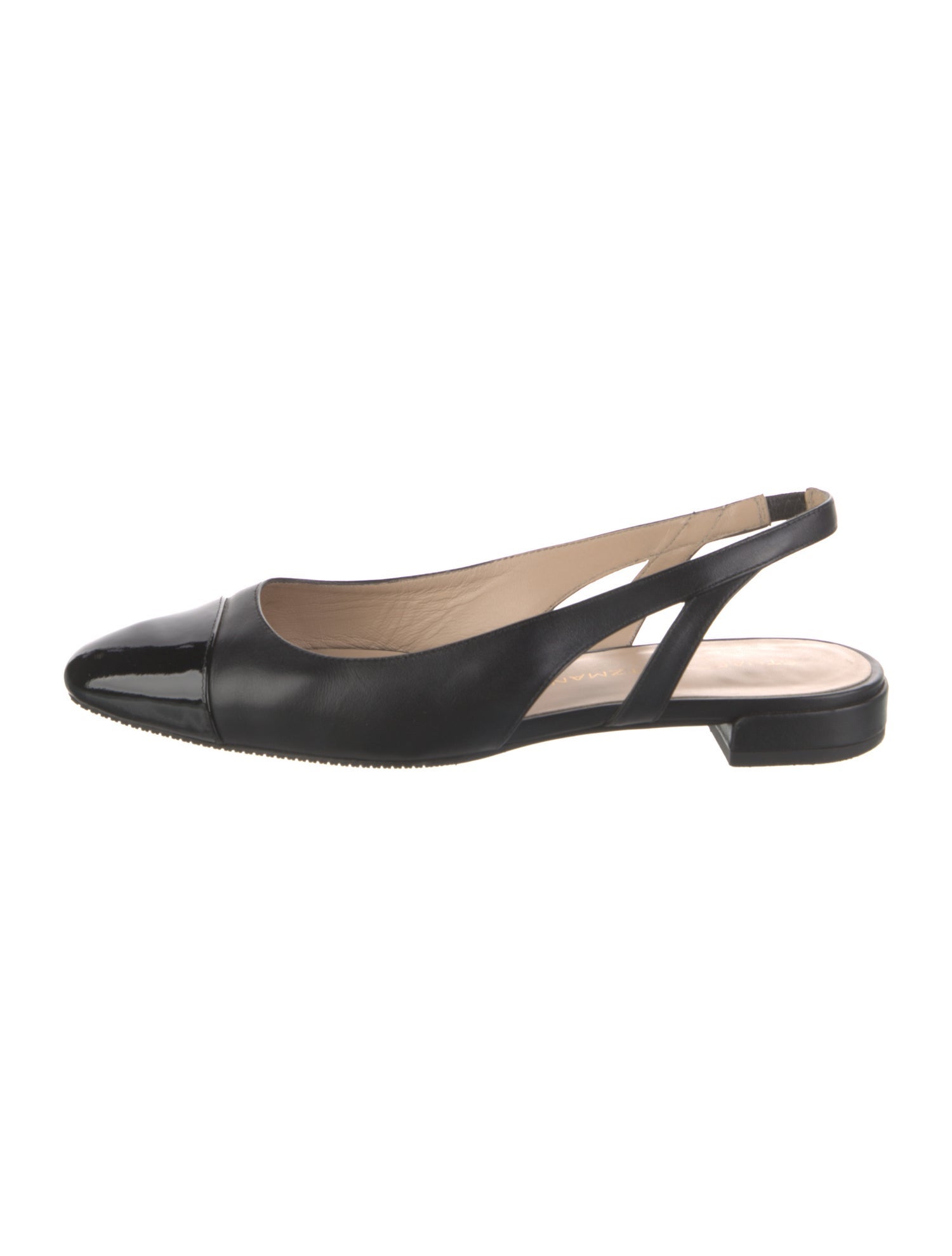 Stuart Weitzman Leather Beaded Accents Slingback Flats