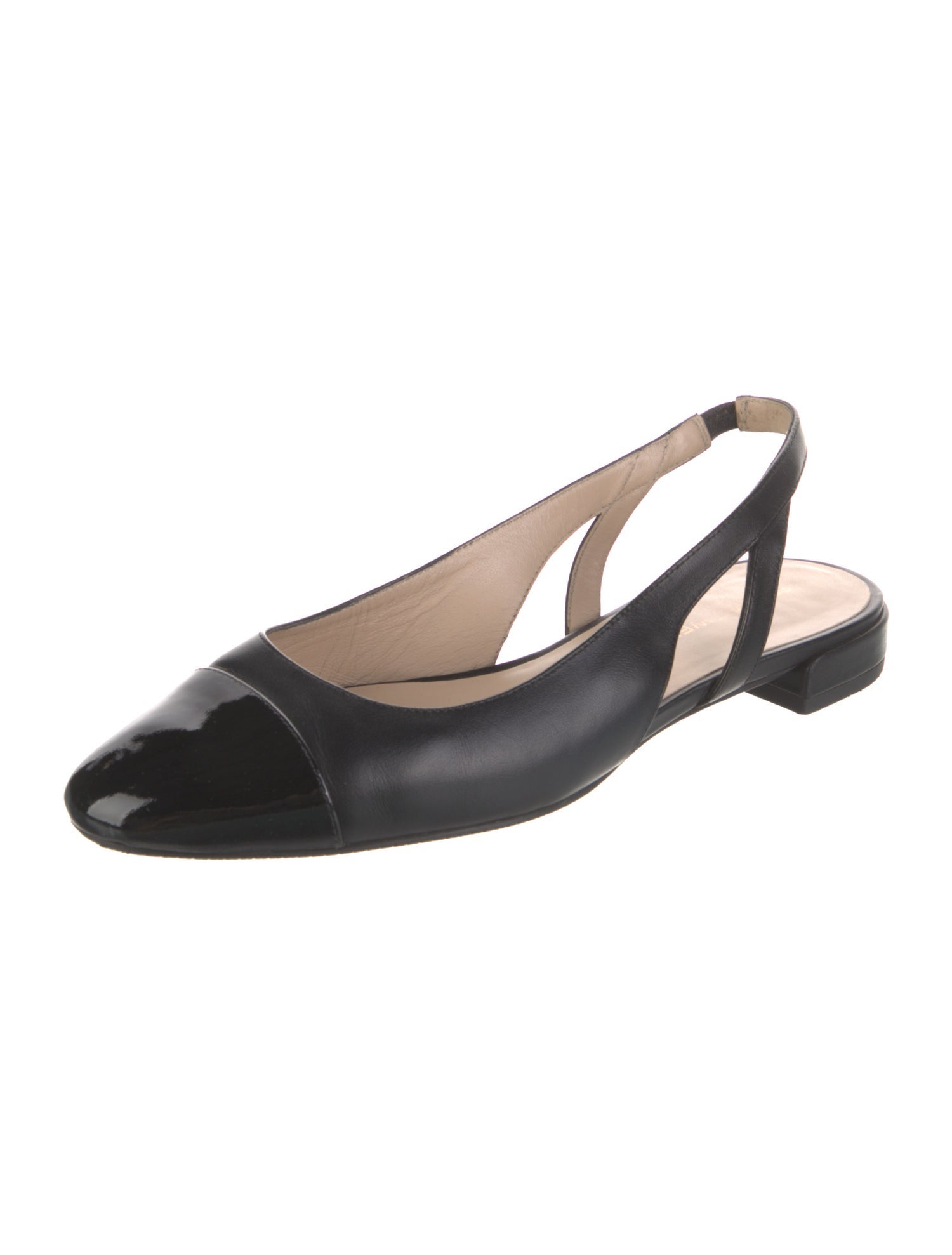 Stuart Weitzman Leather Beaded Accents Slingback Flats