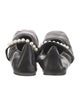 Stuart Weitzman Faux Pearl Accents Leather Ballet Flats