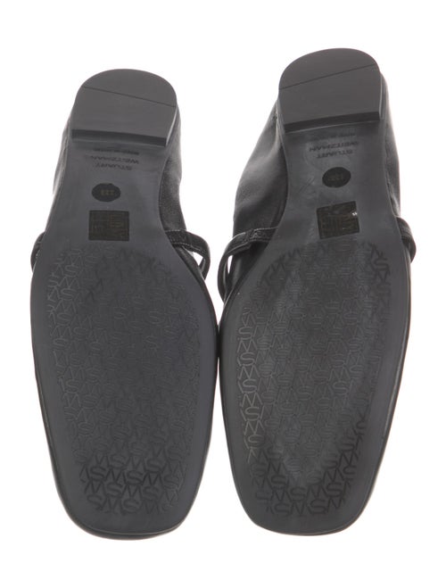 Stuart Weitzman Faux Pearl Accents Leather Ballet Flats