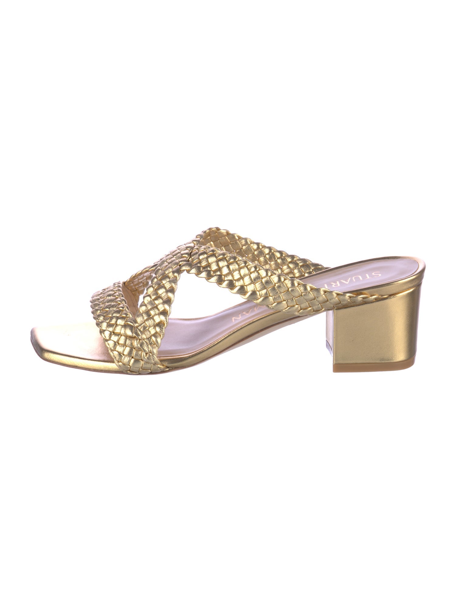 Stuart Weitzman Leather Animal Print Slides