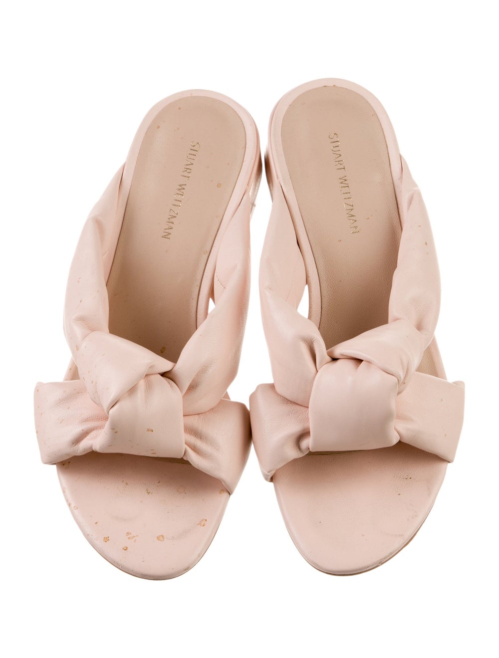Stuart Weitzman Leather Slides Pink Crossover Str… - image 3