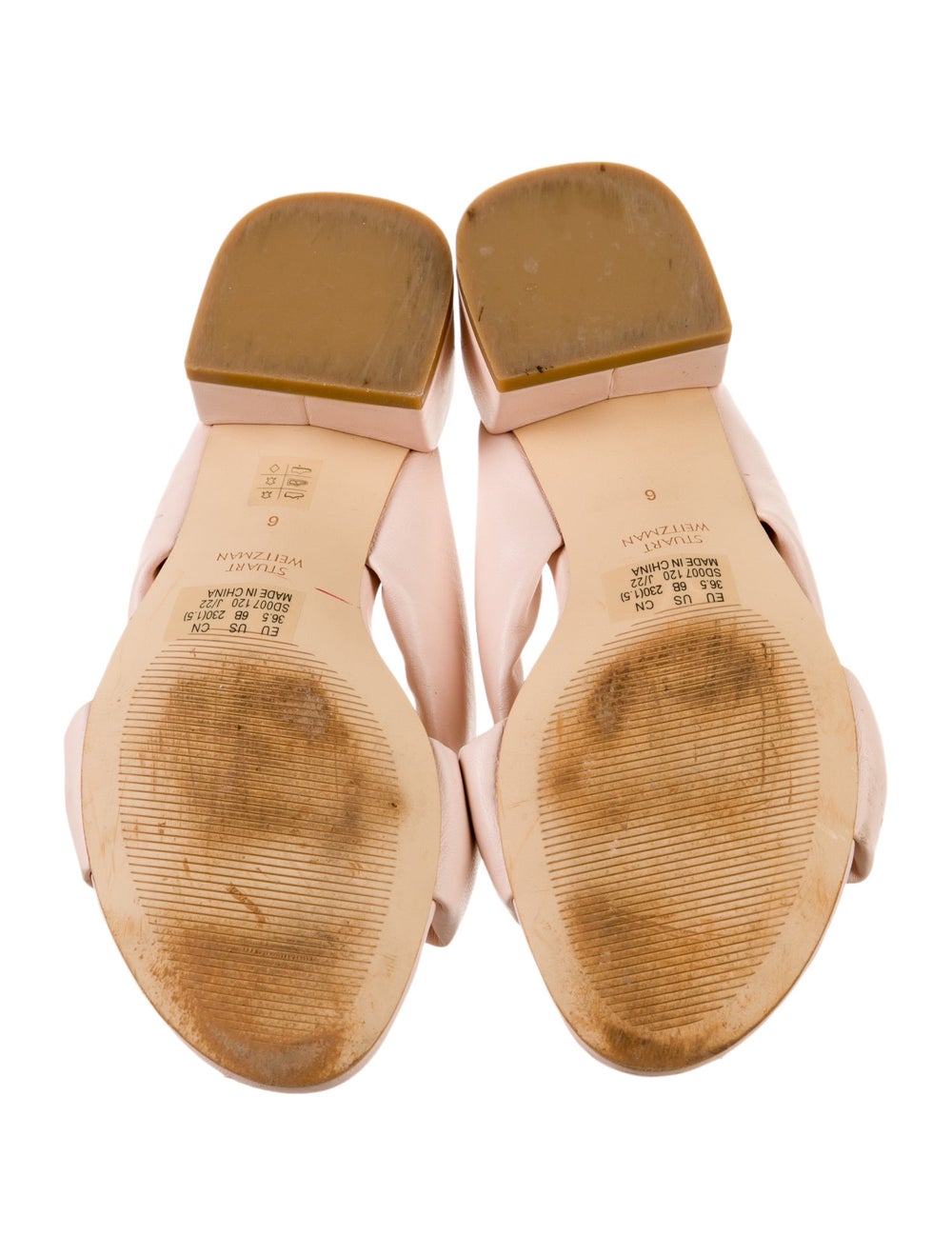 Stuart Weitzman Leather Slides Pink Crossover Str… - image 5