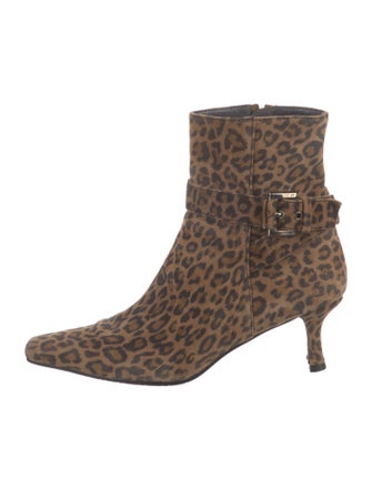 Stuart Weitzman Suede Animal Print Boots