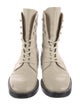 Stuart Weitzman Leather Crystal Embellishments Combat Boots