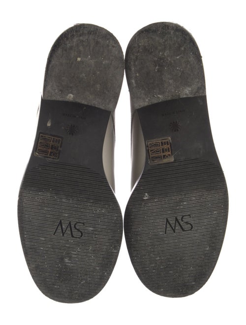 Stuart Weitzman Leather Crystal Embellishments Combat Boots