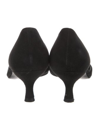 Stuart Weitzman Suede Crystal Embellishments D'Orsay Pumps